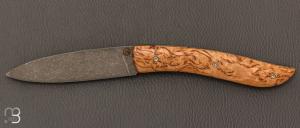 Couteau " le Névé " par Tim Bernard - Bouleau de Norvège et lame 14C28