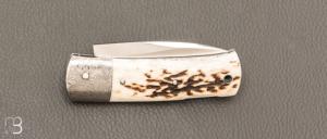   Couteau " Pitigrow  " par Les Couteliers de Fontainebleau - Bois de cerf