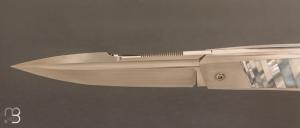   Couteau " R.B.L" custom de Guillaume Ducasse - Nacre blanche