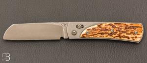   Couteau " Reflex S " custom par Éric Parmentier - Ivoire de Mammouth et lame en niolox