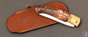  Couteau " SHELBY XL " custom par Arnaud Dallier - Bouleau stabilisé et RWL-34