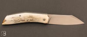   Couteau  "  Scalp" custom par David Breniere - Bois de cerf et Elmax