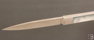 Couteau " Slipjoint " custom de Lionel Lalague - Nacre et lame en RWL34