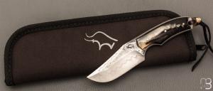   Couteau " Sparus " fixe forgé par Guy Poggetti - Corne de bélier et C130