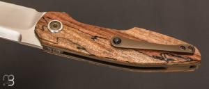 Couteau "  Xylo  " Hêtre échauffé et RWL-34 par Thierry Savidan