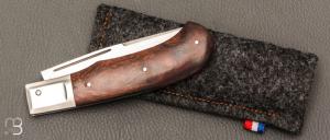  Couteau  "  custom " par Vincent Lafaye - Bois de fer et lame en 14C28N