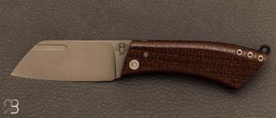 Couteau de poche custom " Mini Spia" en micarta par Torpen Knives - Jrme Hovaere