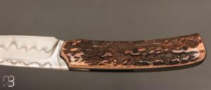   Couteau custom par Guy Poggetti - bois de cerf et lame en C130
