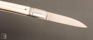   Couteau " custom " Liner lock de Giuseppe Pala - Ivoire de mammouth et lame en RWL34