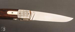   Couteau " liner lock " custom par Philippe RICARD - Bois de fer et RWL34