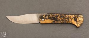 Couteau " piémontais " par David Margrita - Mbull Knives - Laiton plié et lame en XC75