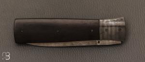   Dague pliante Custom de Jukka Hankala - Grenadille et  damas