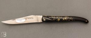 Couteau Laguiole en Aubrac Prestige modèle Onyx Gold & Ebène