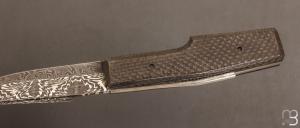  Couteau " Lock Back " custom pliant Fibres de carbone et damas par Eric Depeyre
