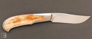 Couteau  « Persian Lanny Lock-back » par Jean Baptiste Leveque - Ivoire de mammouth