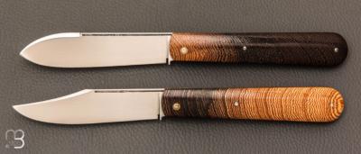 Set " Canif Sheffield " pliant fait main par Bastien Toubhans - Wengé et RWL34