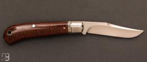   Couteau  "  Trapper " par Aleksandr Vetrov - Micarta Burnlap / M390