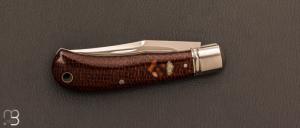   Couteau  "  Trapper " par Aleksandr Vetrov - Micarta Burnlap / M390