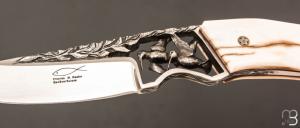 Coffret de 2 couteaux droits " Bécasses"  par Charles Roulin