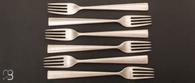 Coffret de 6 fourchettes de table Gamme Elégance satinée par Forge de Laguiole