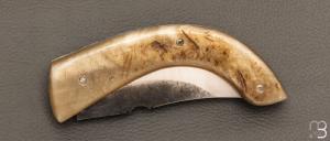 Couteau " Berger à cran plat " pliant par José Viale - Corne de bélier