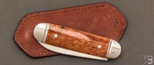   Couteau " Bouledogue " fait main par Laurent Gaillard - Os / 14C28N