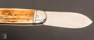 Couteau " Bouledogue  " par Romain Alvarez - Ivoire de mammouth et  14c28