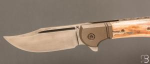  Couteau " Bullet " pliant de Gudy van Poppel - Ivoire de mammouth et Böhler N690