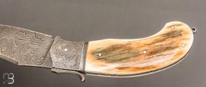 Couteau " Champagny " custom à palanquille de Jérôme Bellon - Mammouth et damas