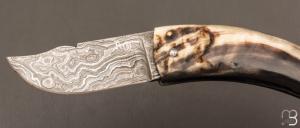 Couteau  "  Curni lame damas " par Alexandre Musso