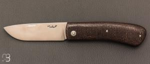  Couteau " Le Dodu  "  cran plat par Frdric Maschio - Micarta jute et C130