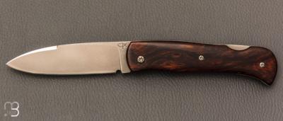   Couteau  "  Donjon " de collection par Éric Parmentier - Bois de fer et Niolox