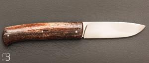 Couteau  " Drop " slipjoint  custom par Raphaël Durand - Os de girafe et RWL34