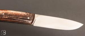 Couteau  " Drop " slipjoint  custom par Raphaël Durand - Os de girafe et RWL34