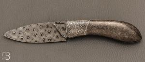   Couteau " Edcix " custom de Florent Dall'ava - L'atelier Dall'ava - fibre de carbone et lame damas