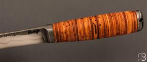   Couteau " F  " droit en écorce de Bouleau de Frédéric Maschio