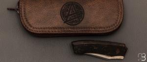   Couteau " Front-flipper custom " de Berthelemy Gabriel - La Forge Agab - Micarta WWII et lame en RWL34
