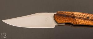   Couteau  "  Front-flipper custom " par Fabrice Delbart - Forge Celtique - Padouk ondé et lame en RWL-34