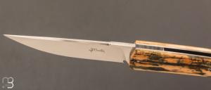 Couteau " Grand Basic  " de Jean Pierre Martin - Ivoire de mammouth et lame en RWL34 