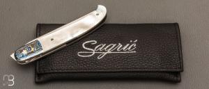  Couteau " Interprétation Laguiole " custom de Stéphane Sagric - Nacre et RWL34