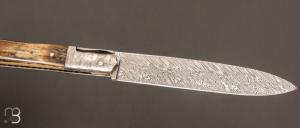    Couteau " Issoire " de Jérôme Latreille - Ivoire de mammouth et lame damas