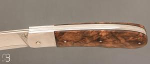  Couteau  " JB  " pliant de Fabrice Cotroneo - Loupe de Noyer et Suminagshi SG2