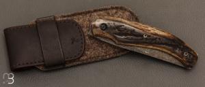    Couteau " K-Libre " custom de Michel Grini - Bois de cerf et lame en RWL34