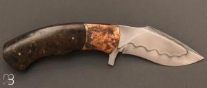 Couteau " Kukri folder " custom pliant par Milan Mozolic - WW2 Rag micarta et bronze