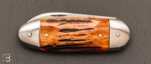   Couteau "  Le Manu " par La Bonne Trempe - Os cerfé et 14c28