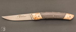   Couteau " Le Thiers® " pliant par l'Atelier Les 2 Diables - Lave et bouleau madré