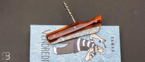 Couteau " Le Vendredi " par Perceval façon " écaille de tortue " et lame damas