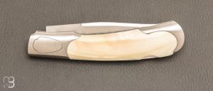  Couteau " Legend LockBack " pliant artisanal de Cyril Kalisz - Ivoire de phacochère et RWL34