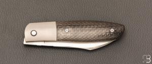  Couteau  " Liner-lock custom " pliant par David Lespect - Carbone/Titane et RWL34