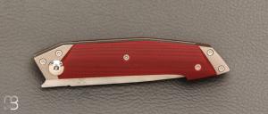    Couteau " Liner lock " custom par Samuel Jugieau - G10 et lame en RWL34